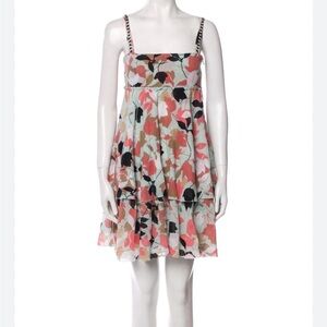 Missoni Dress size 6 Vintage Floral Pink Tan Black 100% Cotton Y2K Sundresd